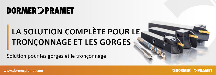 Plus de variété pour l'usinage de gorges, les outils HSS et les solutions de maintenance de Dormer Pramet